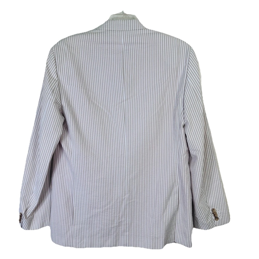 Vineyard Vines Seersucker Men Beige Cotton Blazer 44L Lining Pink Check Silk NWT - Picture 2 of 11